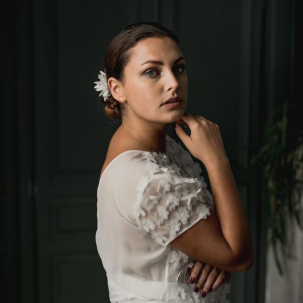 bijou de mariage pour cheveux en forme de pompon pour coiffure de mariée