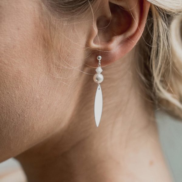 boucles d'oreilles de mariage fines et longues