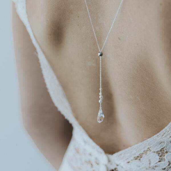 IDOLE Cristal- Collier de dos réglable / Goutte Cristal – Image 2
