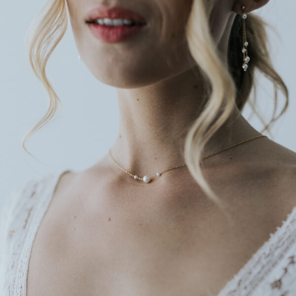 IDOLE Perle- Collier de dos réglable / Goutte Perle – Image 3