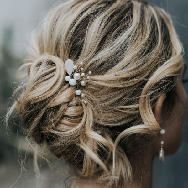 Epingles à cheveux avec goutte et perle pour coiffure de mariée