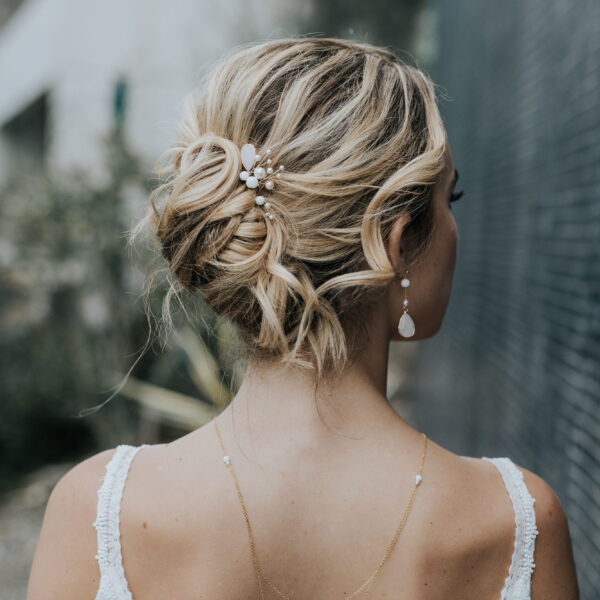 Epingles à cheveux avec goutte et perle pour coiffure de mariée