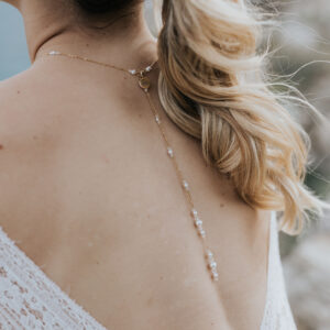 ISAURE - Pendentif de dos / Perle et Cristal