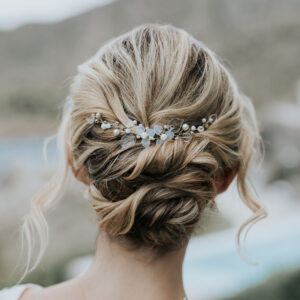 bijoux de cheveux pour coiffure de mariée. Epingles perlées, effet peigne.