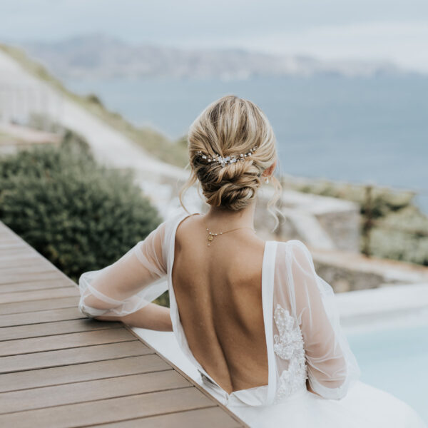 bijoux de cheveux pour coiffure de mariée. Epingles perlées, effet peigne.