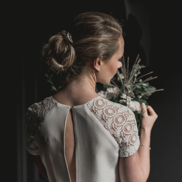 peigne de mariage petit en perles, strass et cristal